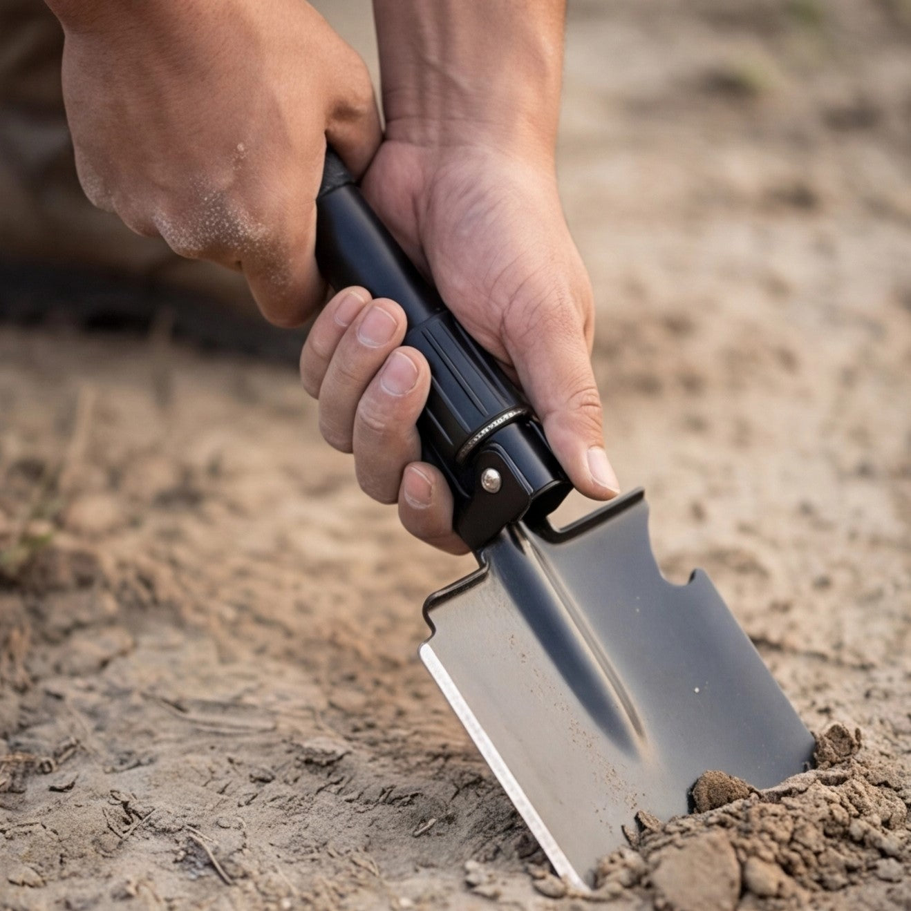 Eway multi-purpose camping shovel with ergonomic handle and durable metal blade, suitable for outdoor camping and gardening tasks.