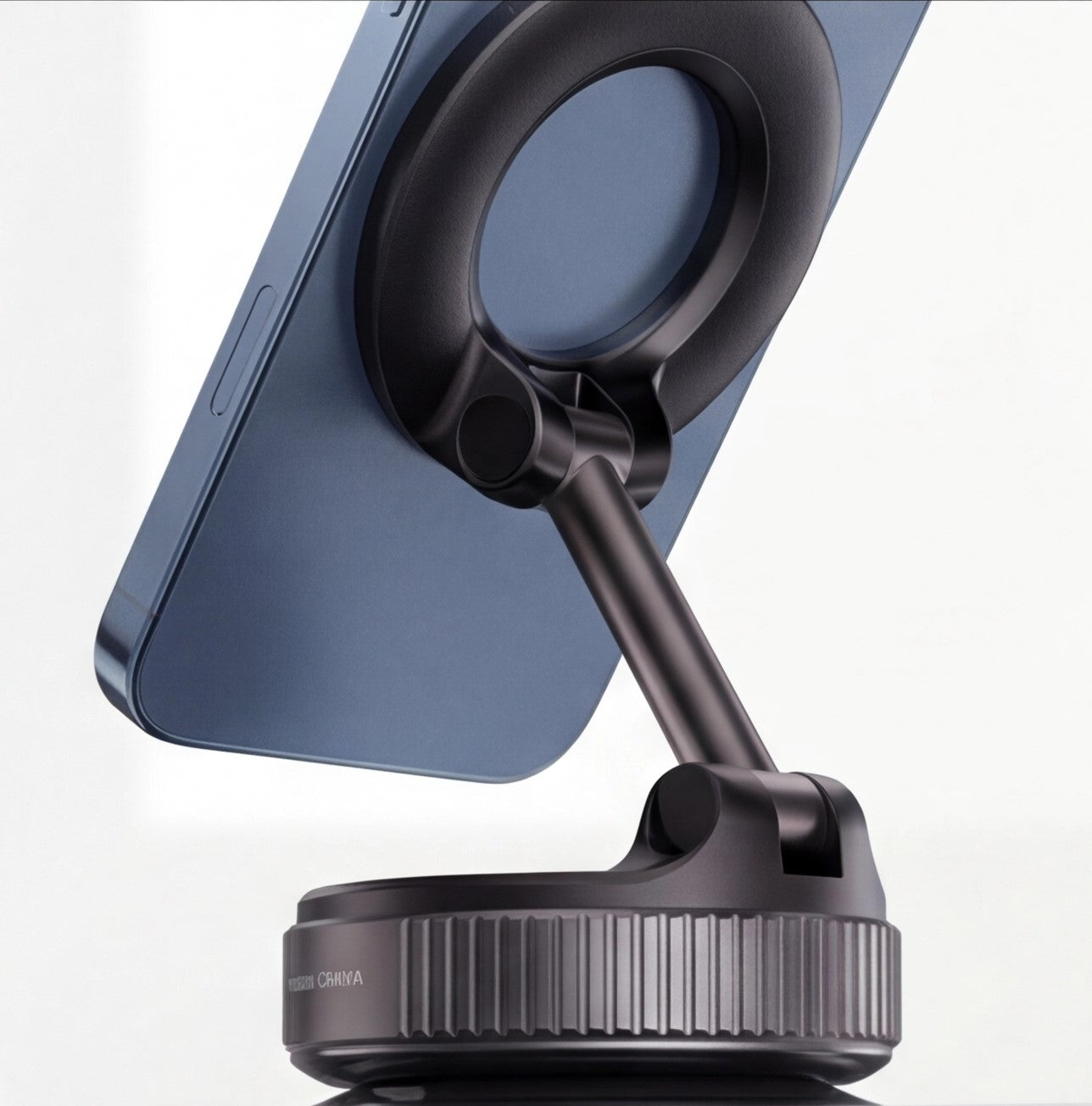 Eway magnetic phone holder mounted on car dashboard with smartphone securely attached for hands-free use.