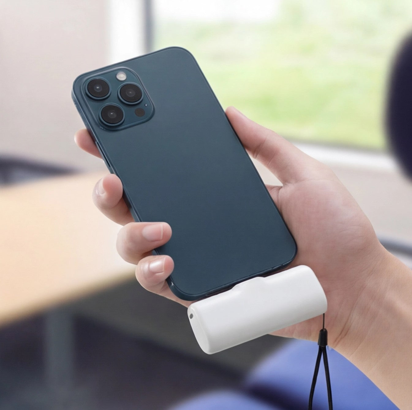 Eway portable power bank with digital display showing battery status, 18W fast charging capability, compact design.