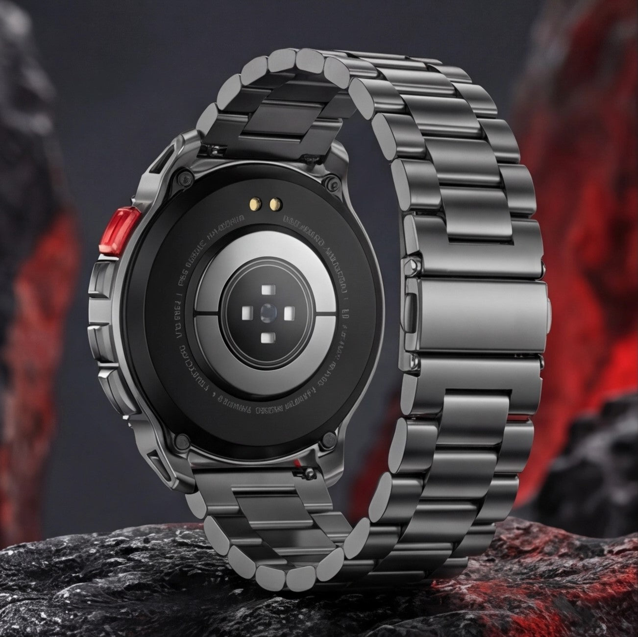 Eway GUHUAVMI smart watch with black strap, digital display, and sleek modern design for fitness and daily use.