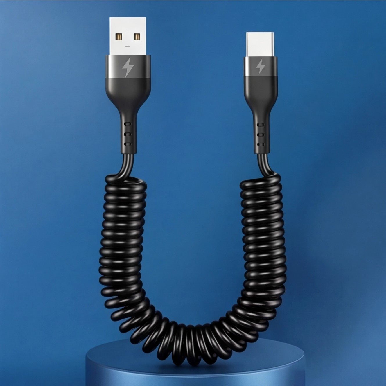 Eway Type-C retractable charging cable with flexible design and durable connectors, ideal for fast and convenient device charging.