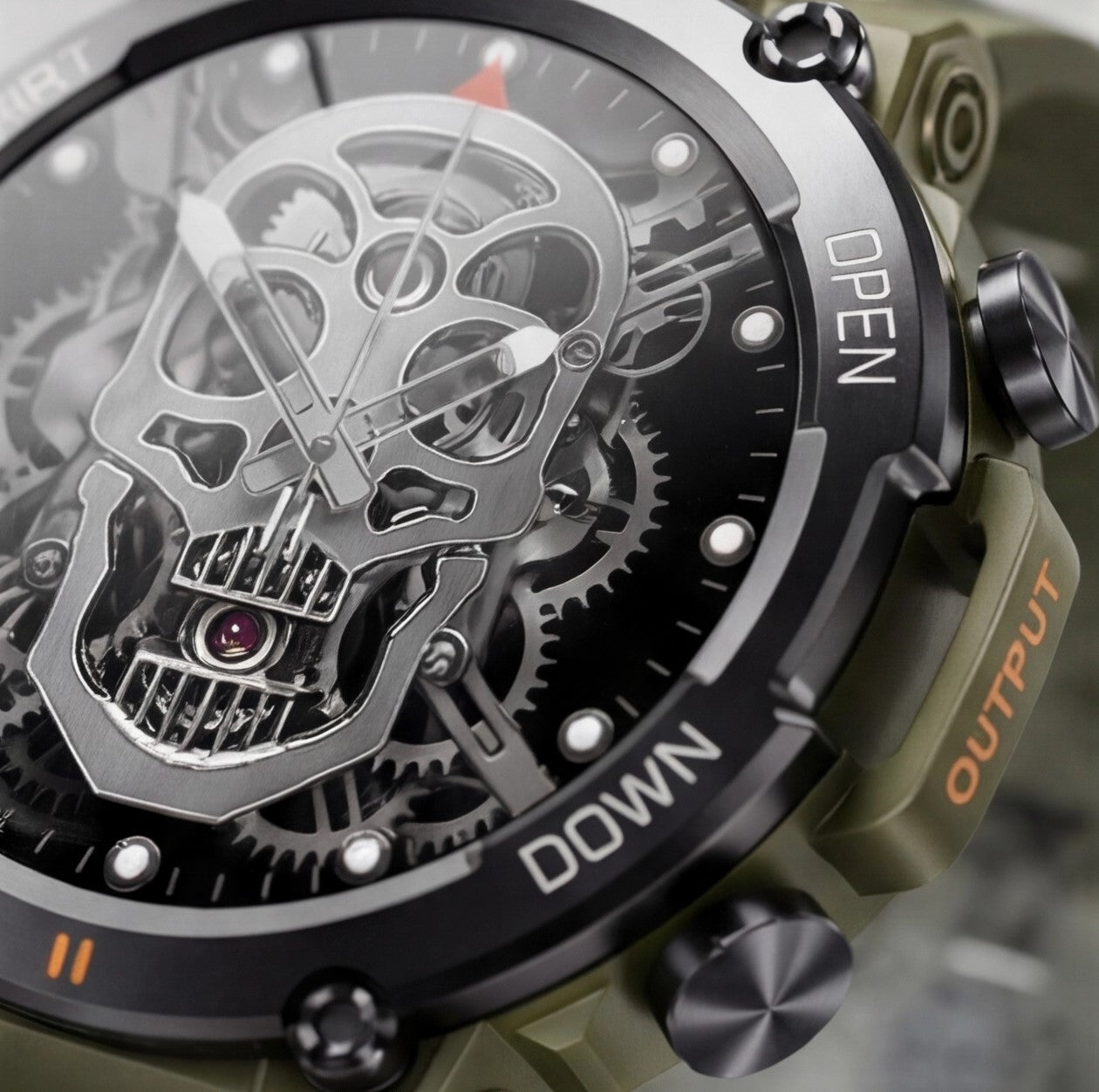 Smart MEVADEN MD56 wristwatch by Eway showing digital display and sleek black strap on a white background.