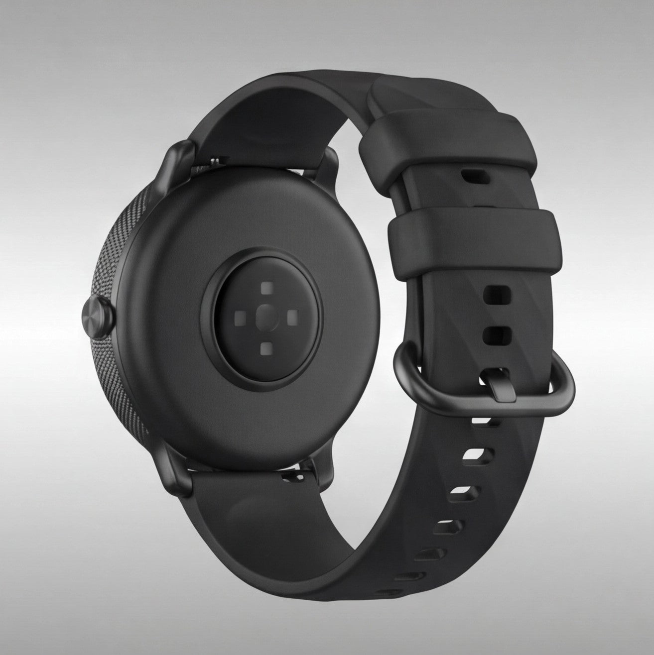 Eway Zeblaze GTR 3 PRO smart watch with round display, fitness tracker, and sleek black band on wrist.