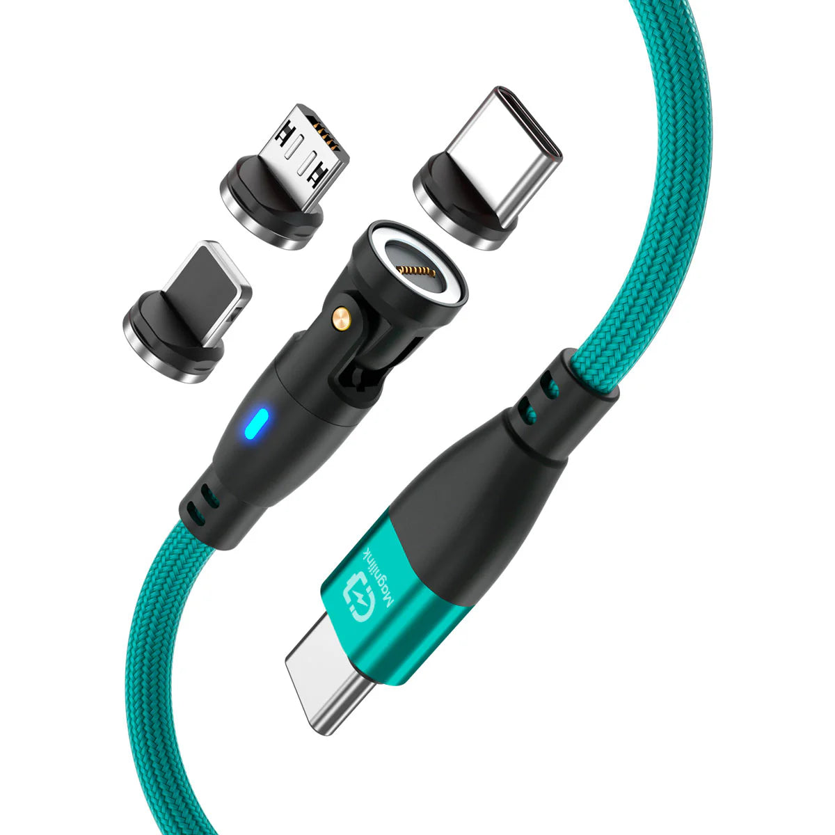 Eway 3-in-1 magnetic charging cable for smartphones, tablets, and devices, featuring a 100W power delivery in a sleek design.