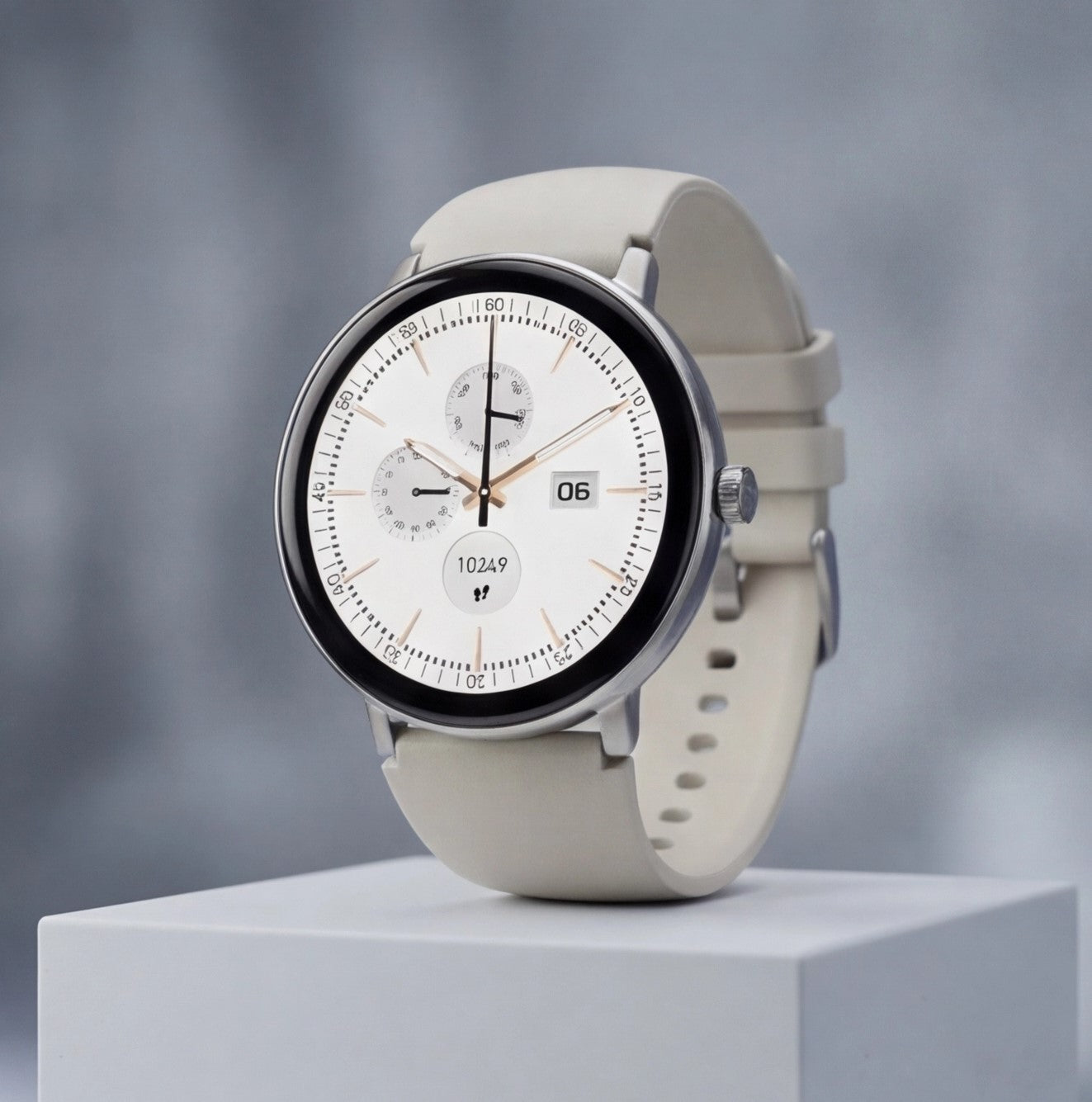 Eway Zeblaze Lily 2 smart watch with black band, digital display, fitness tracking, and sleek design.