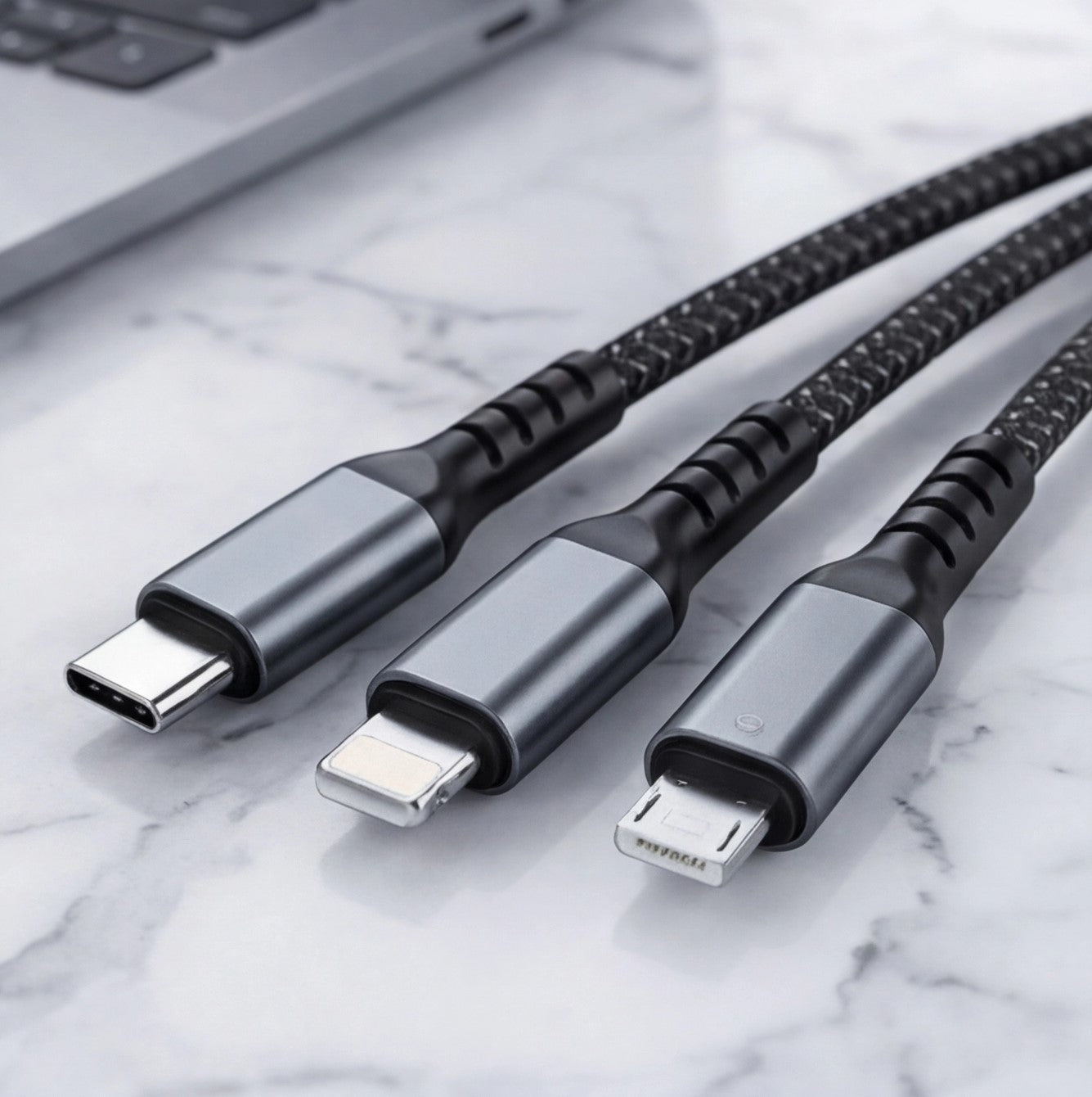 Eway fast charging cable with USB connector and durable braided design for quick device charging.