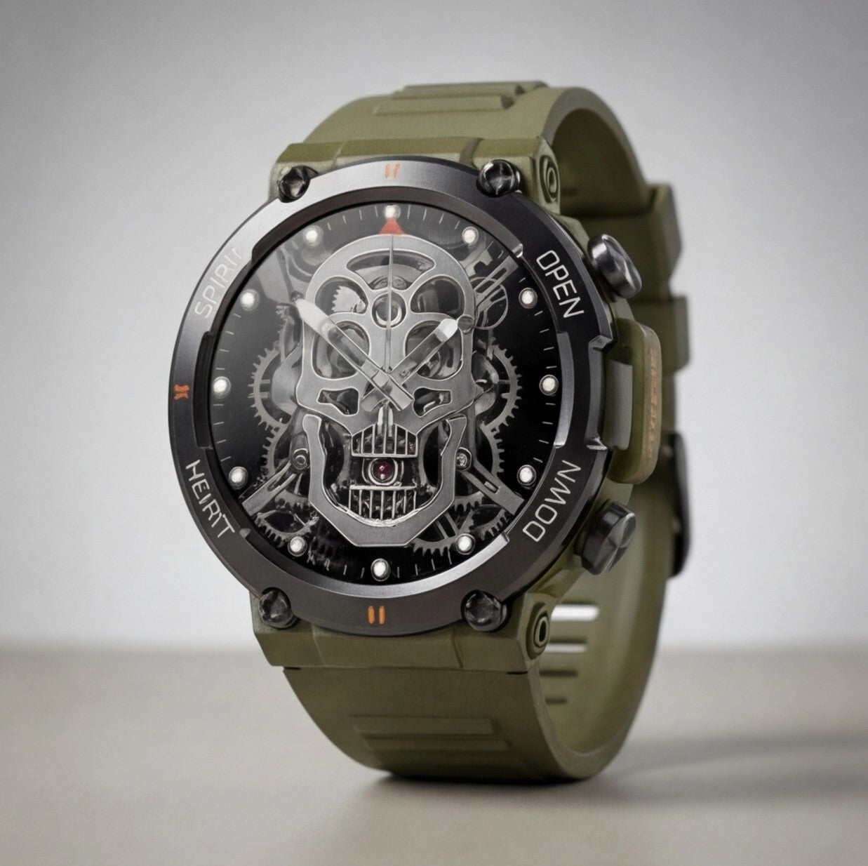 Eway MEVADEN MD56 smart watch displaying digital time on a sleek black band.
