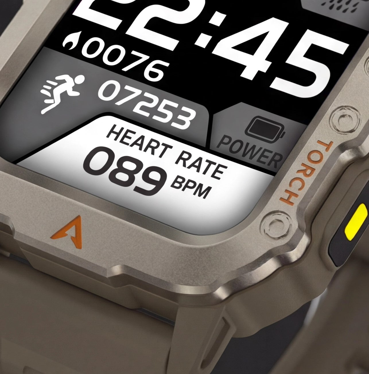 Eway LAXASFIT Q11 smart watch displaying digital time, fitness tracking features, and a black strap.