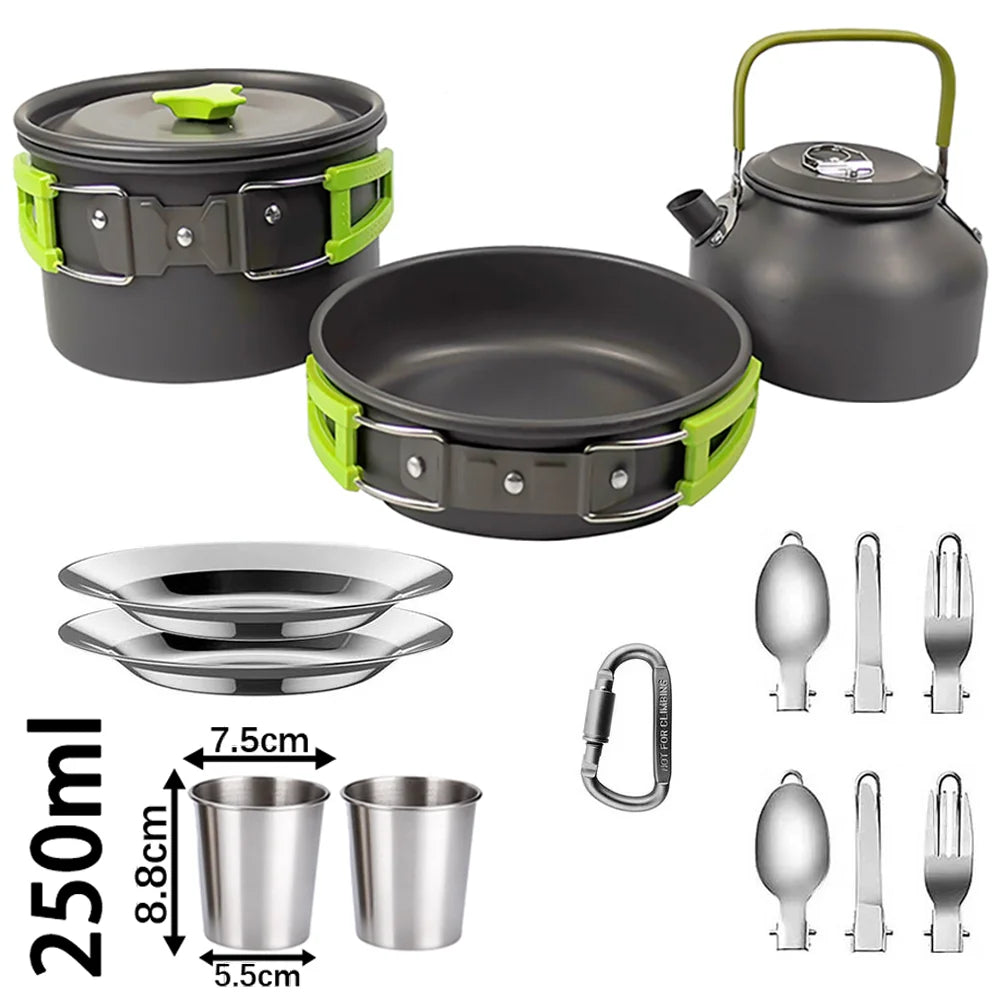 Eway LISM camping cookware set with 2-liter pot and lid, lightweight and durable for outdoor cooking and camping adventures.