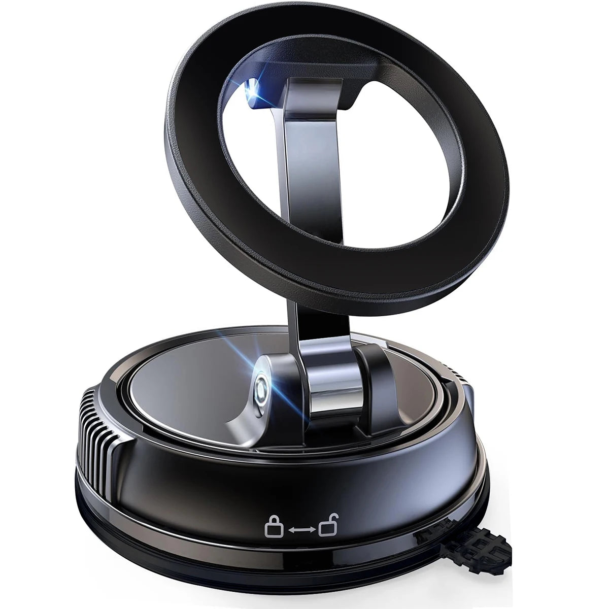 Magnetic phone holder for cars by Eway, showing the sleek black design and magnetic attachment feature.