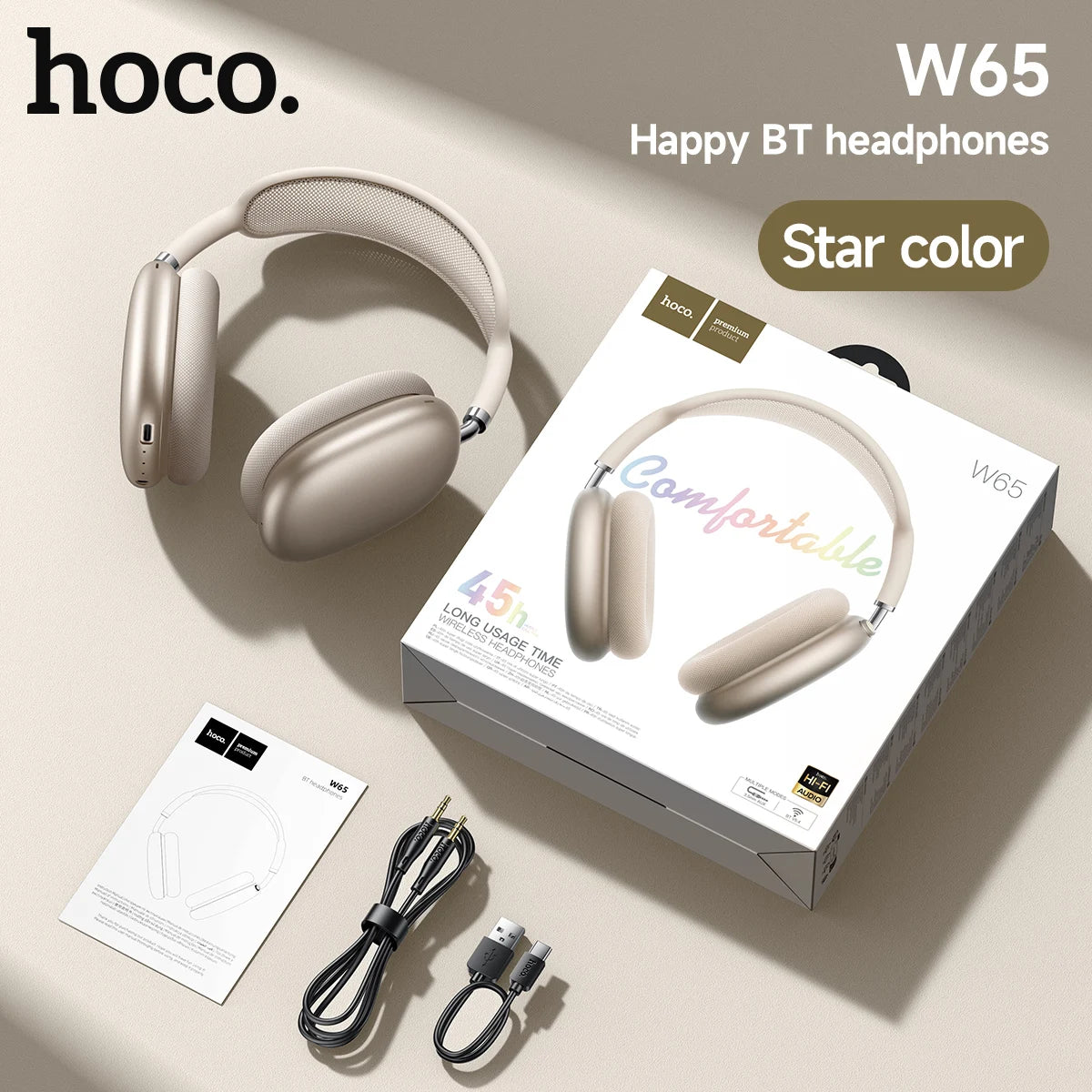 Wireless HOCO earphones by Eway with sleek design and in-ear fit, shown in a close-up image.