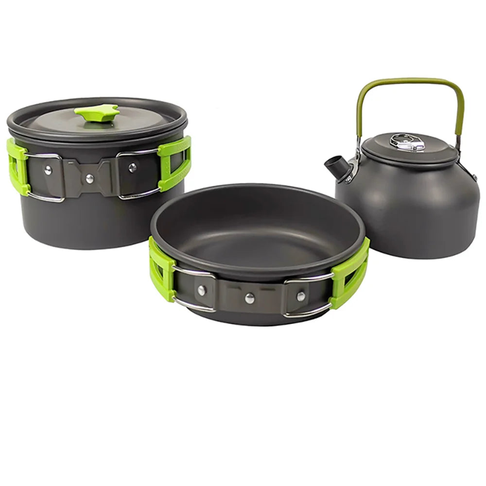 Eway LISM camping cookware set with 2-liter pot, stainless steel construction, suitable for outdoor cooking and camping trips.