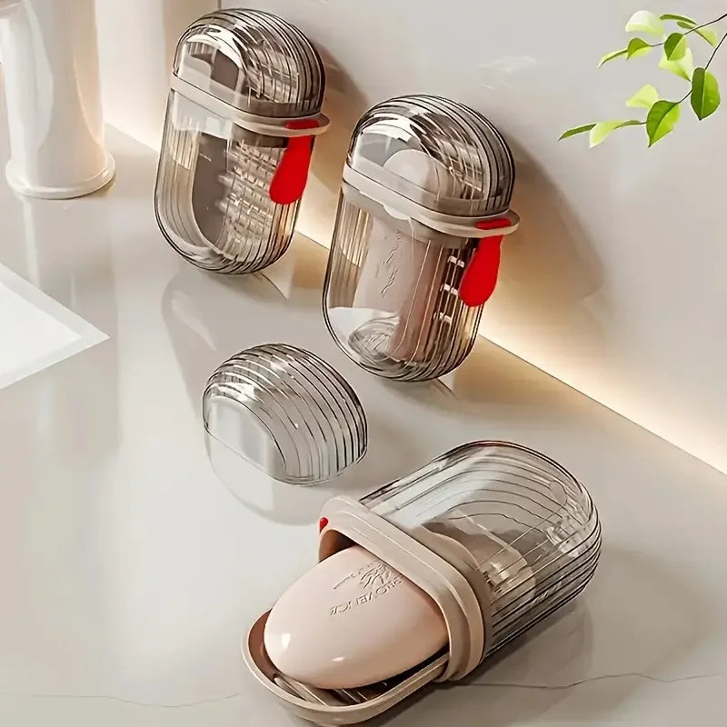 Eway travel soap container with secure lid and drainage for convenient, leak-proof storage of soap on the go