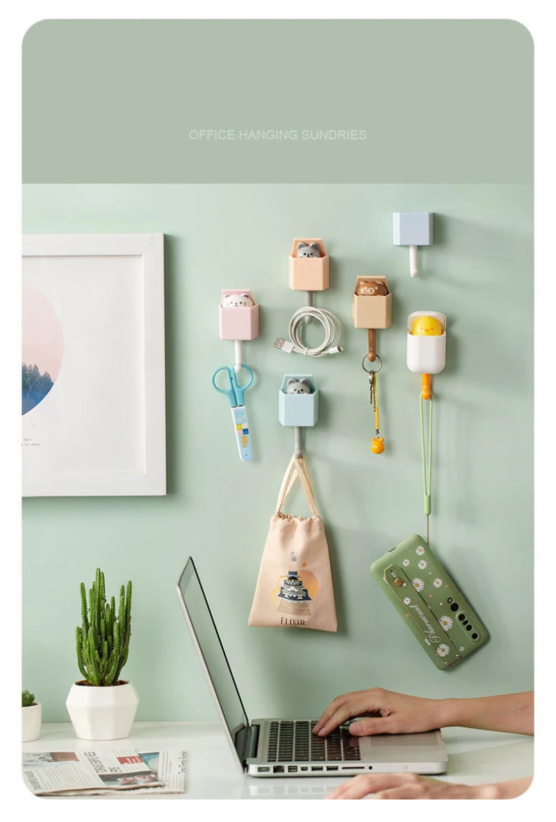 Eway wall-mounted cute multi-purpose storage holder with compartments, ideal for organizing small items in a modern home.