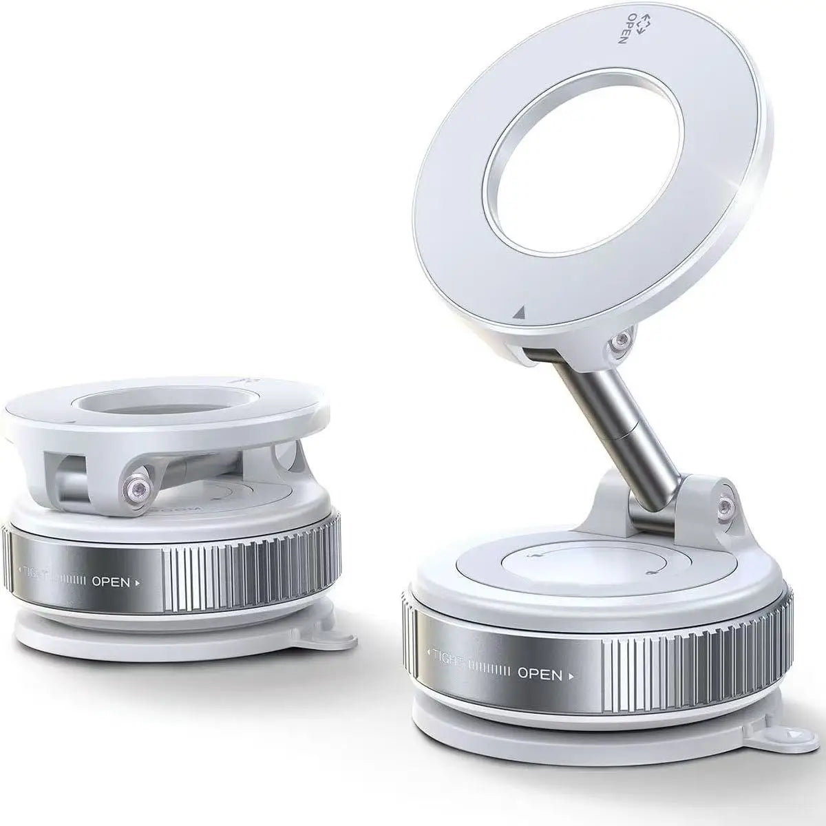 Magnetic phone holder by Eway with sleek design, securely attaching to car dashboard or desk for easy smartphone access.