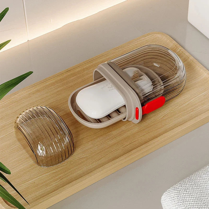 Eway travel soap container with secure lid and drainage, compact and leak-proof for convenient travel hygiene storage.