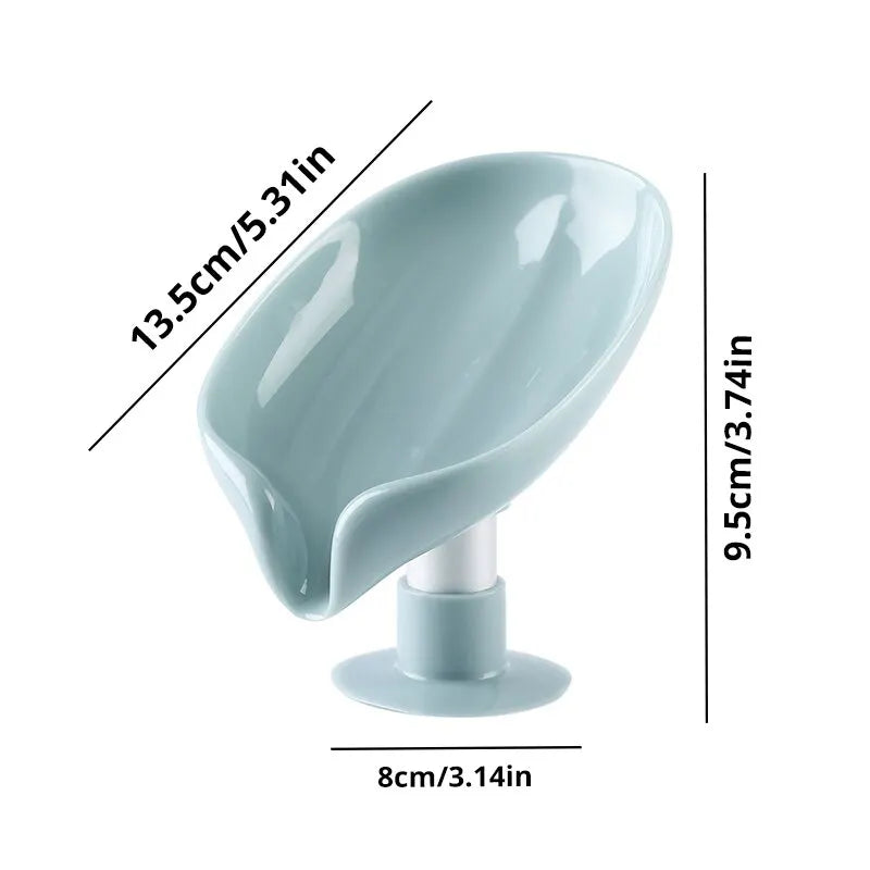 Wall-mounted soap holder with smart drainage design by Eway, no drilling required, featuring a sleek, modern look.