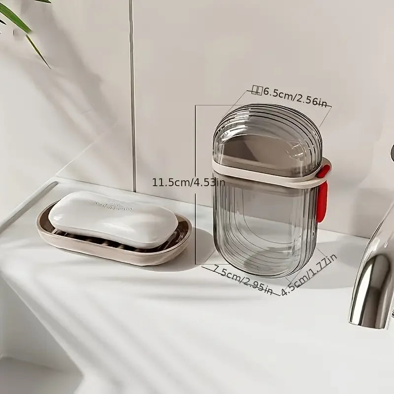Eway travel soap case with secure lid and drainage for convenient, leak-proof storage of soap during trips