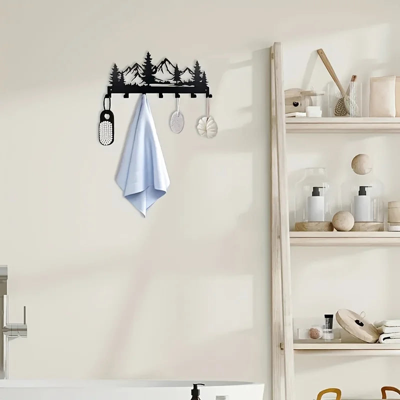 Wall key hook with elegant forest design by Eway, featuring a decorative nature-inspired motif for organized key storage.
