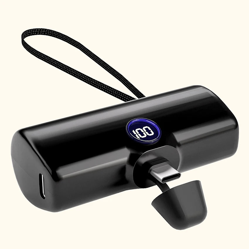 Eway portable power bank with digital display showing battery level, 18W fast charging capability, compact design.
