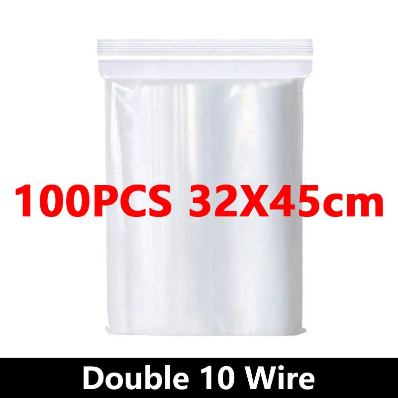 Eway Ziplock food storage bags, reusable and airtight, showing various sizes with clear plastic material and secure sealing features.