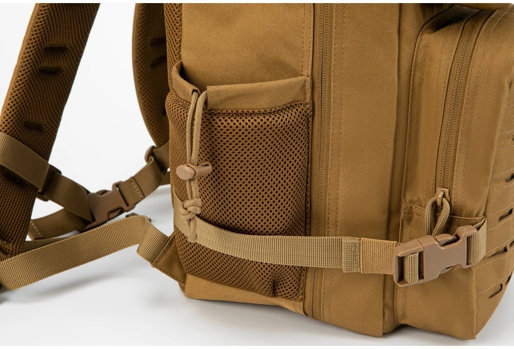 Eway ReFire Gear outdoor backpack with multiple compartments and padded straps, designed for hiking and outdoor adventures.