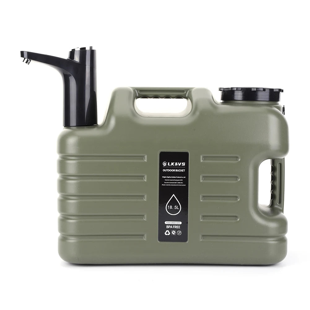 Eway 20-liter portable camping water tank with sturdy handle and spout, ideal for outdoor hydration and camping needs.