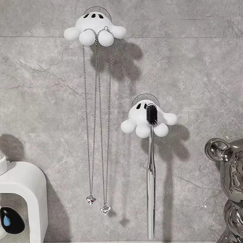Eway wall-mounted cartoon toothbrush holder with compartments for organizing toothbrushes and toothpaste.