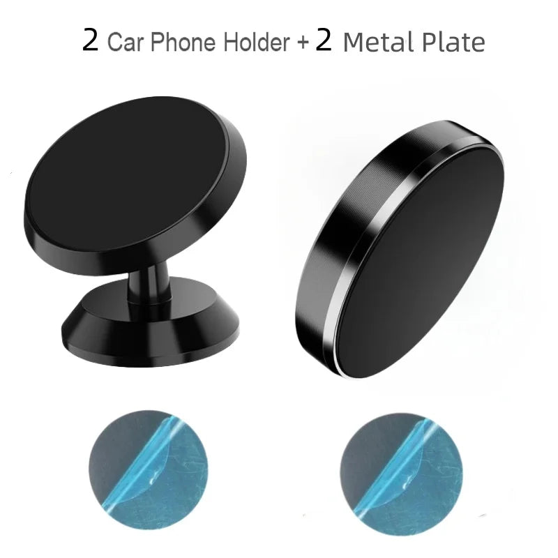 Magnetic phone holder by Eway, congdi brand, securely attaching to a car dashboard with a sleek black design.