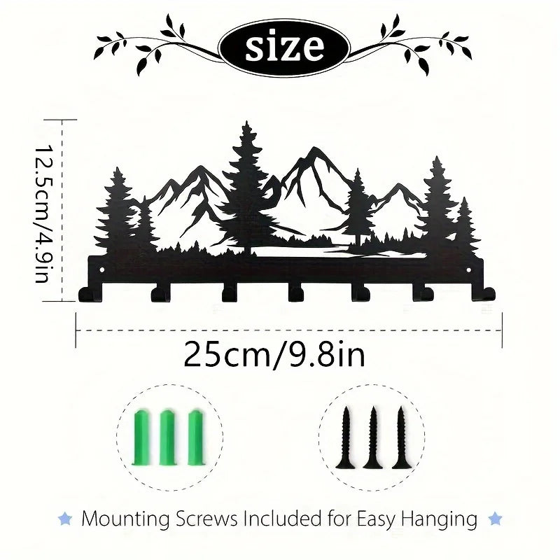 Eway wall key holder with elegant forest design, featuring tree-shaped hooks for organizing keys and accessories.