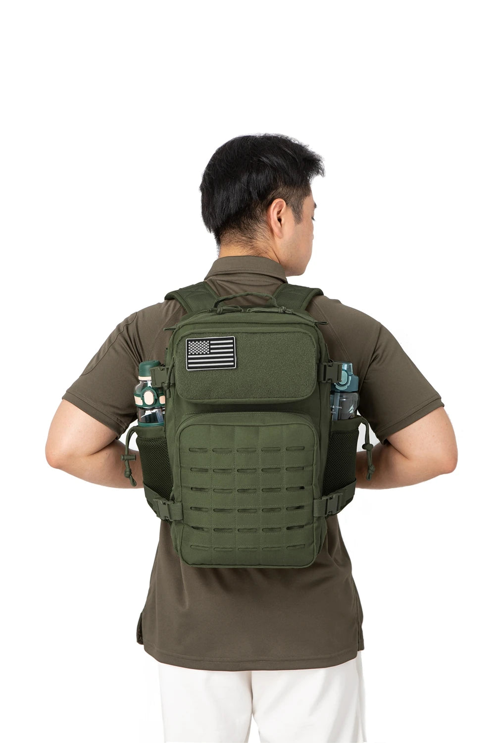Eway ReFire Gear outdoor backpack with multiple compartments and adjustable straps, designed for hiking and outdoor activities.