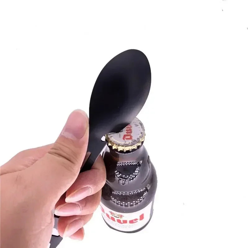 Eway stainless steel multi-purpose dining utensil set with various tools, polished and shiny for versatile kitchen use.