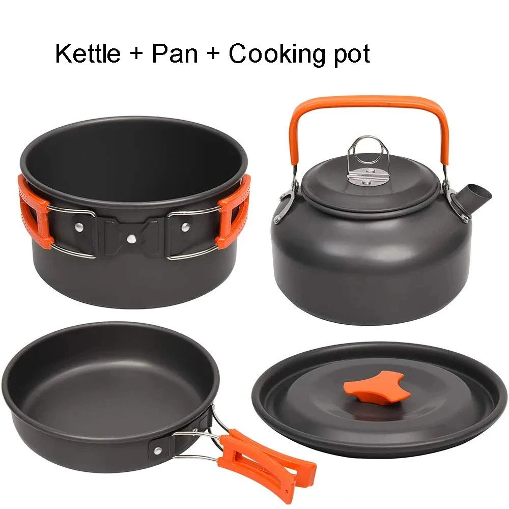 Eway LISM camping cookware set with 2-liter pot and lid, lightweight and durable for outdoor cooking adventures.