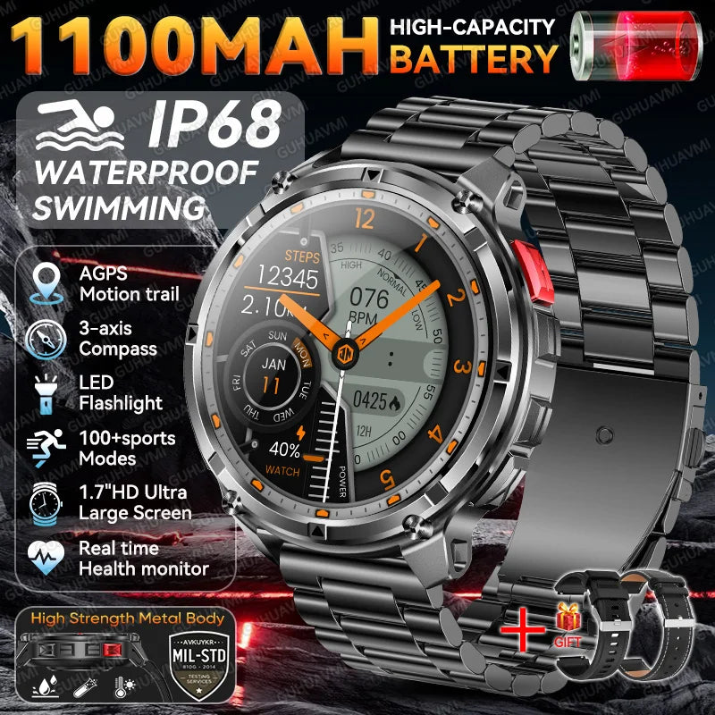 Eway GUHUAVMI smart watch with digital display, sleek black band, and modern design for fitness and daily use.
