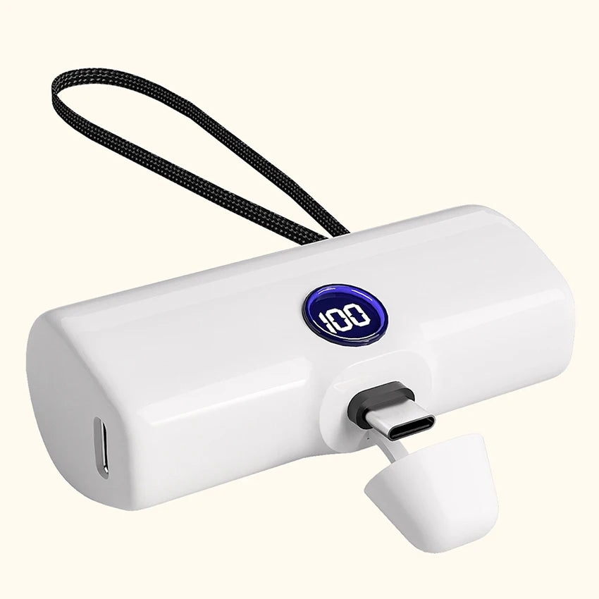 Eway portable power bank with digital display showing battery level, 18W fast charging capability, compact and sleek design.