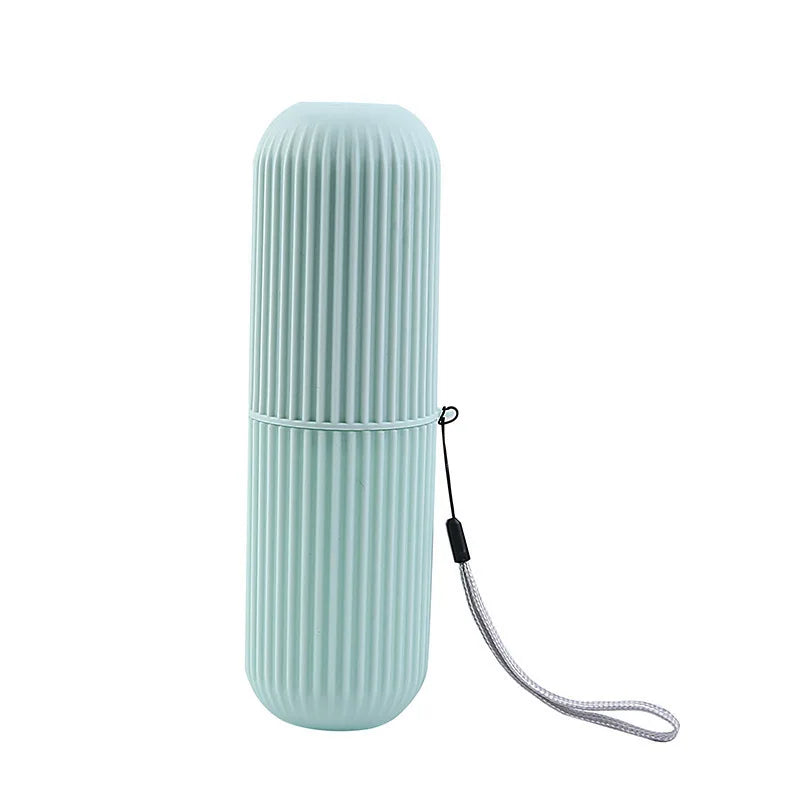 Travel toothbrush and toothpaste storage case by Eway, compact and durable with a toothbrush and toothpaste compartment.