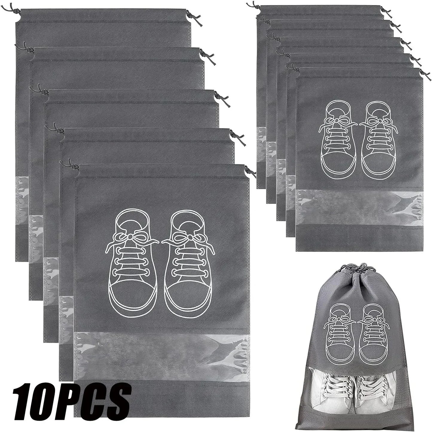Eway travel shoe storage bags in black, lightweight and durable for organizing shoes during trips
