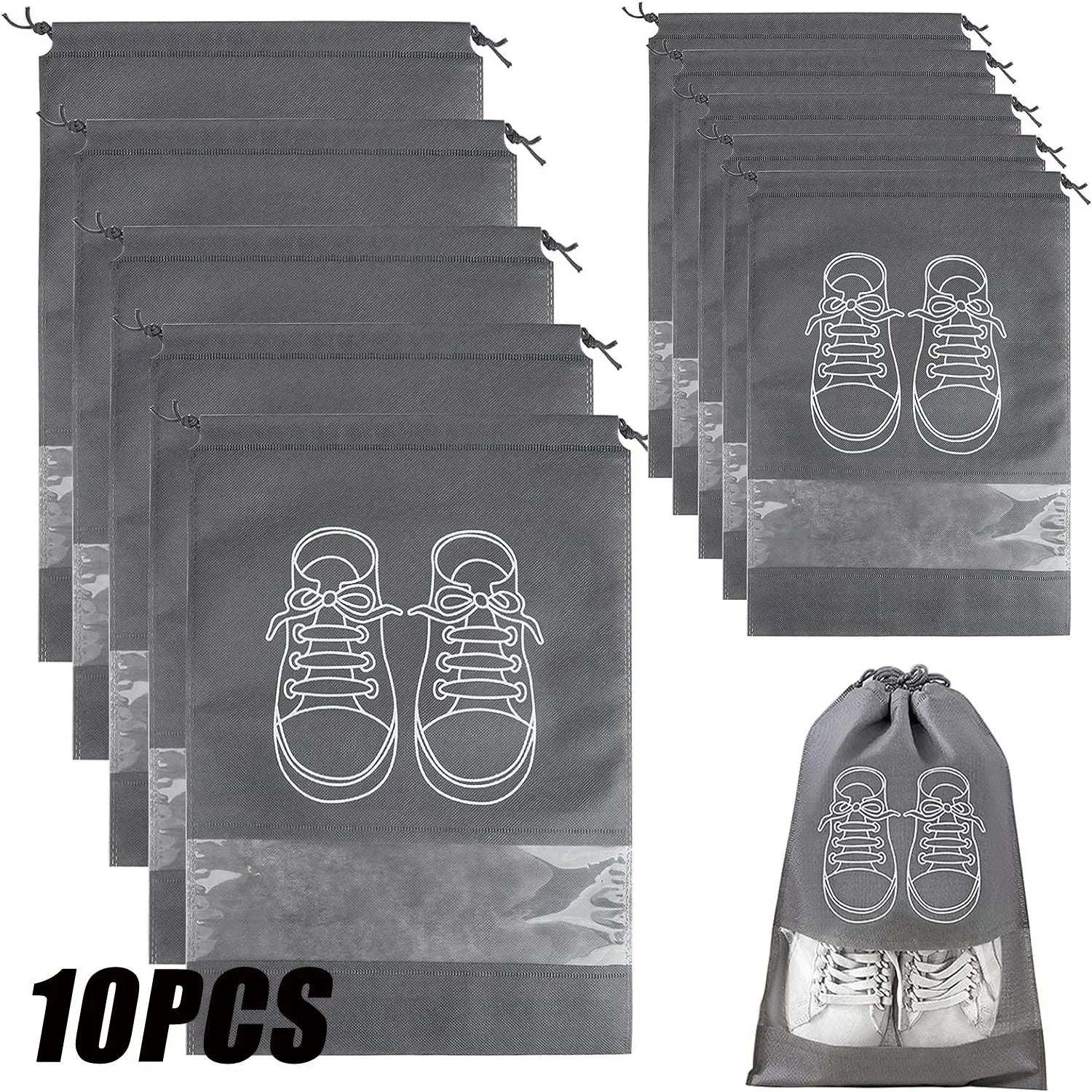 Eway travel shoe storage bags in black, lightweight and durable for organizing shoes during trips