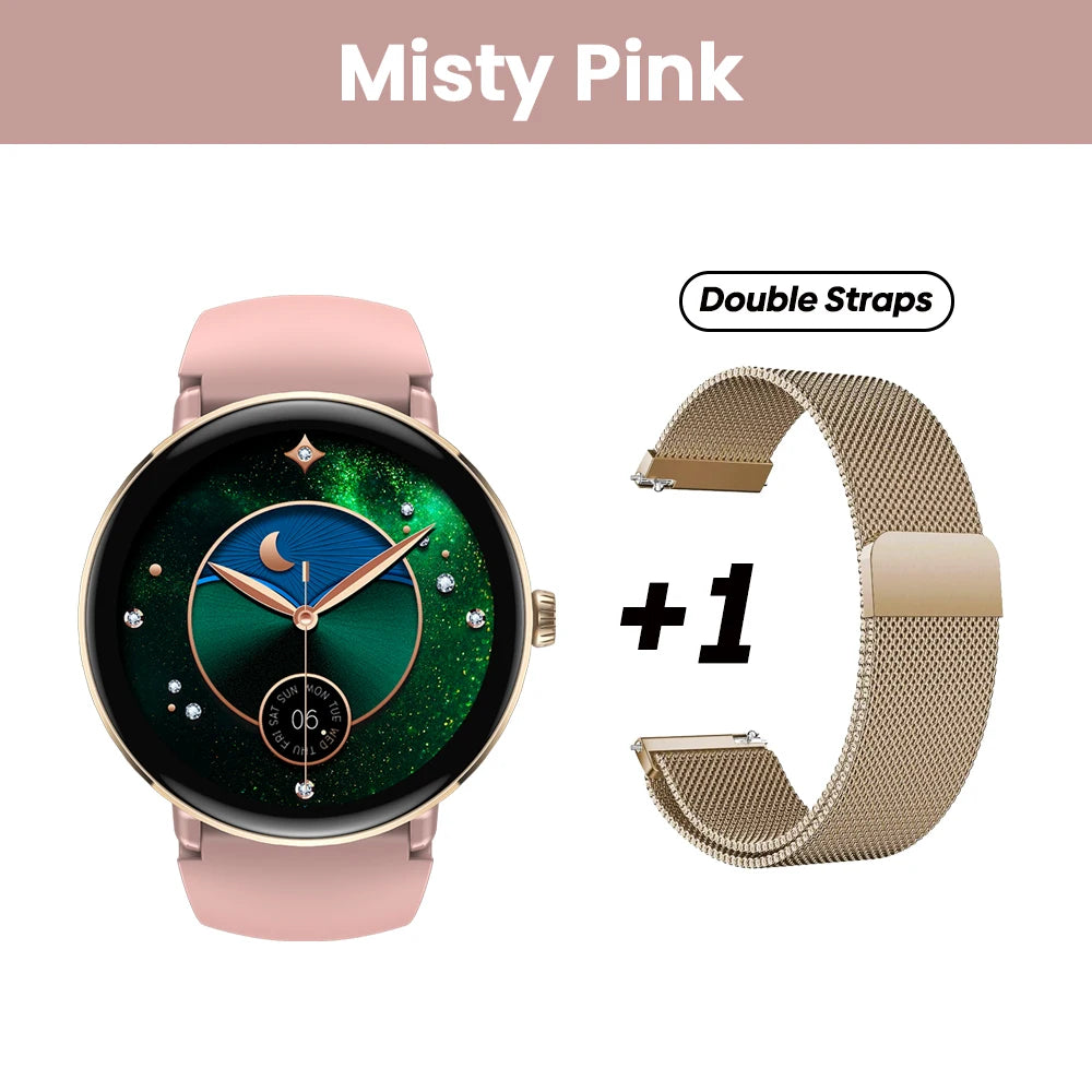 Zeblaze LILY 2 smart watch by Eway with a sleek round display and fitness tracking features, shown on a wrist.