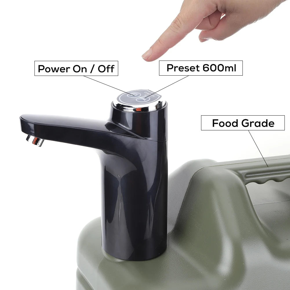 Portable 20-liter camping water tank by Eway, with a secure lid, handle for easy carrying, and durable plastic construction.