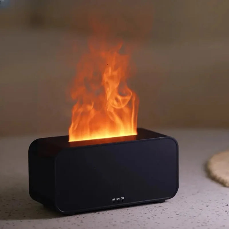 Eway humidifier with flame effect, compact air humidifier featuring warm flame design and mist output for home comfort