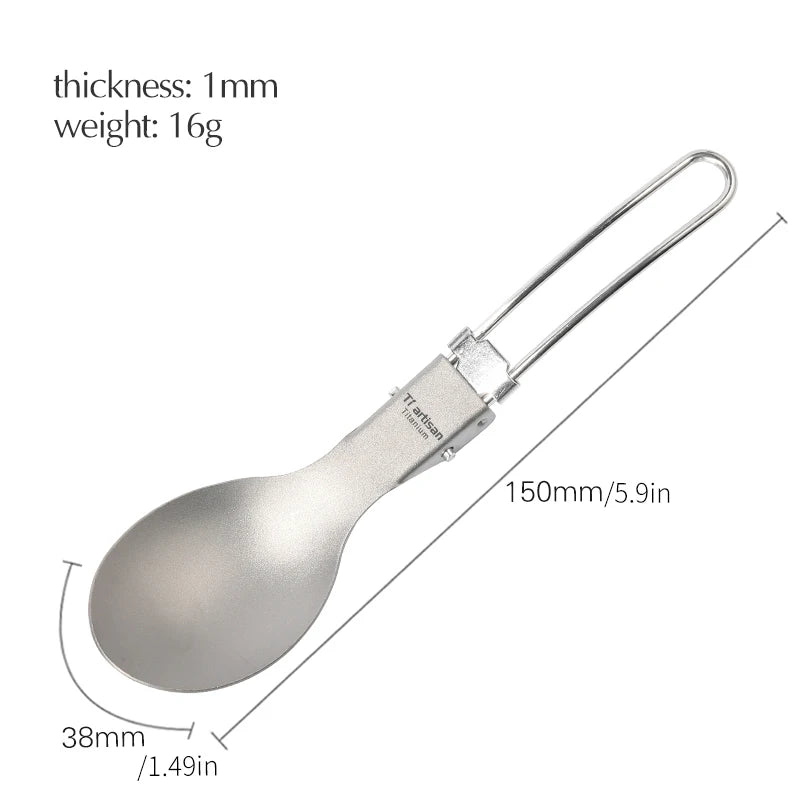 Eway Tiartisan titanium dining utensils set, includes fork, knife, and spoon, with sleek metallic finish and ergonomic handles.