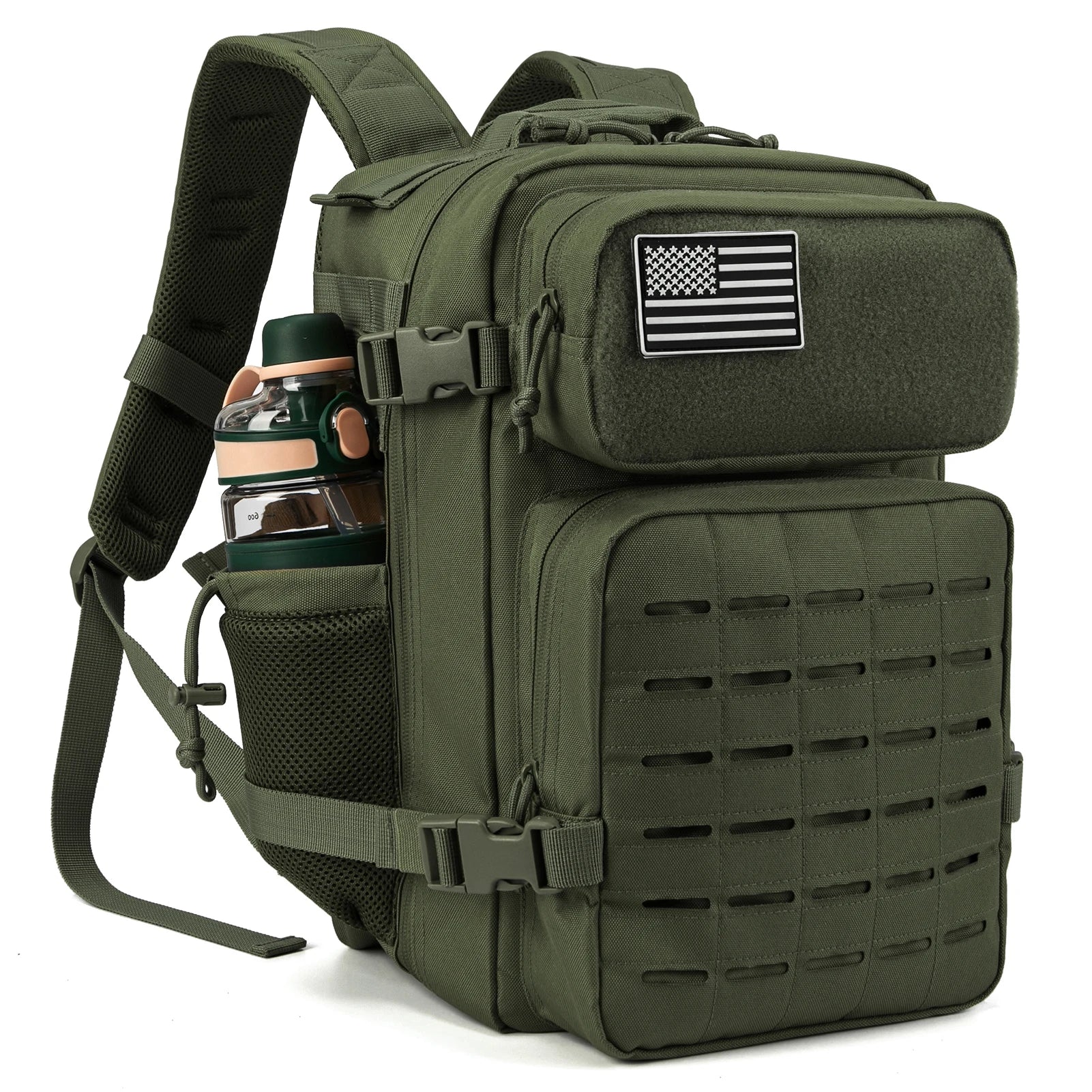 Eway ReFire Gear outdoor backpack with multiple compartments and padded straps for hiking and outdoor adventures.