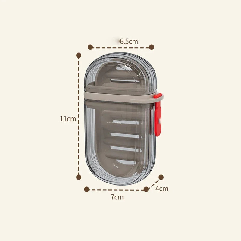Eway travel soap case with secure lid and drainage, compact and leak-proof for easy carry and storage of soap during trips.