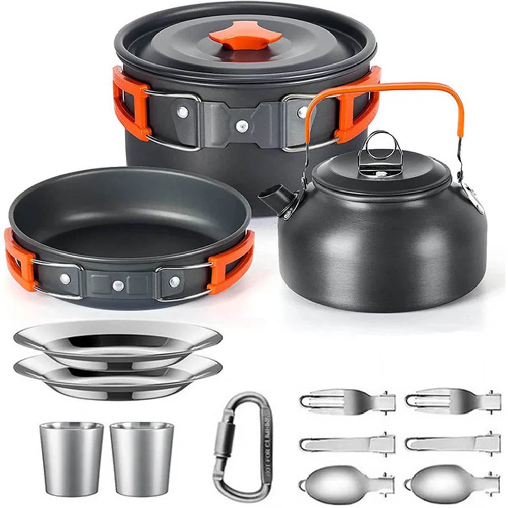 Eway LISM camping cookware set with 2-liter pot and lid, designed for outdoor cooking and travel use.
