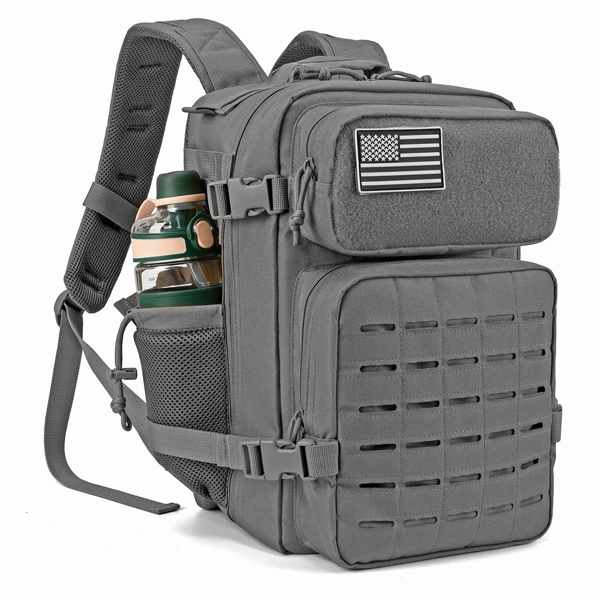 Eway ReFire Gear outdoor backpack with multiple compartments and adjustable straps, designed for outdoor activities and travel.