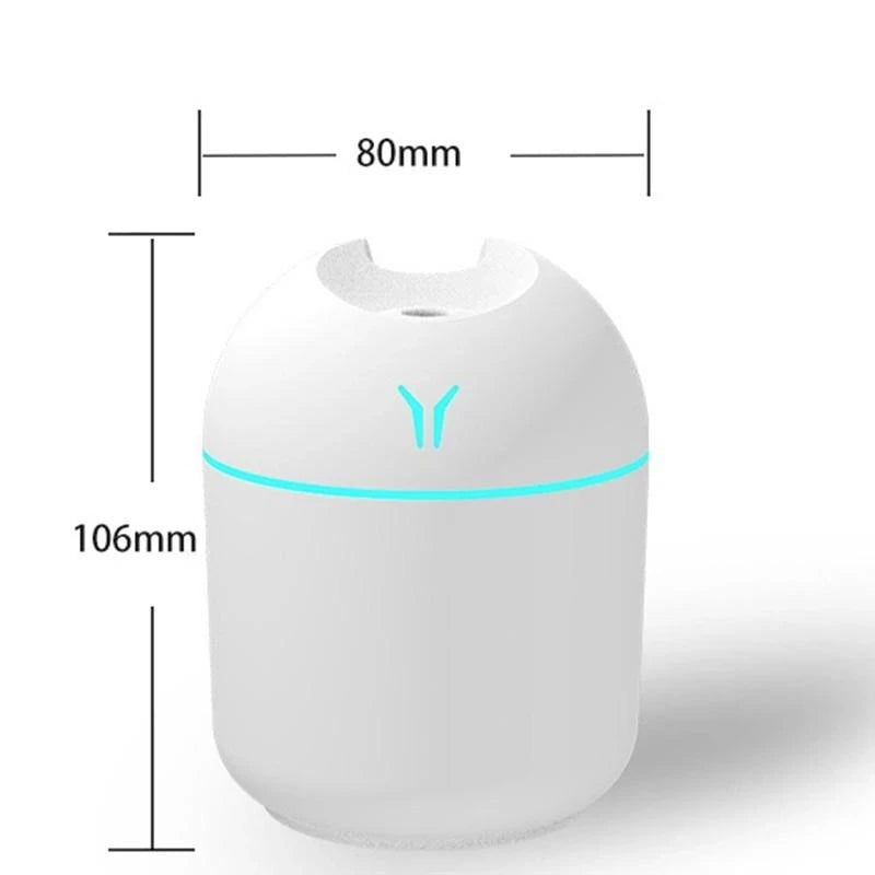 USB air humidifier with fragrance from Eway, showing the compact device emitting mist and infused with aromatic scent.