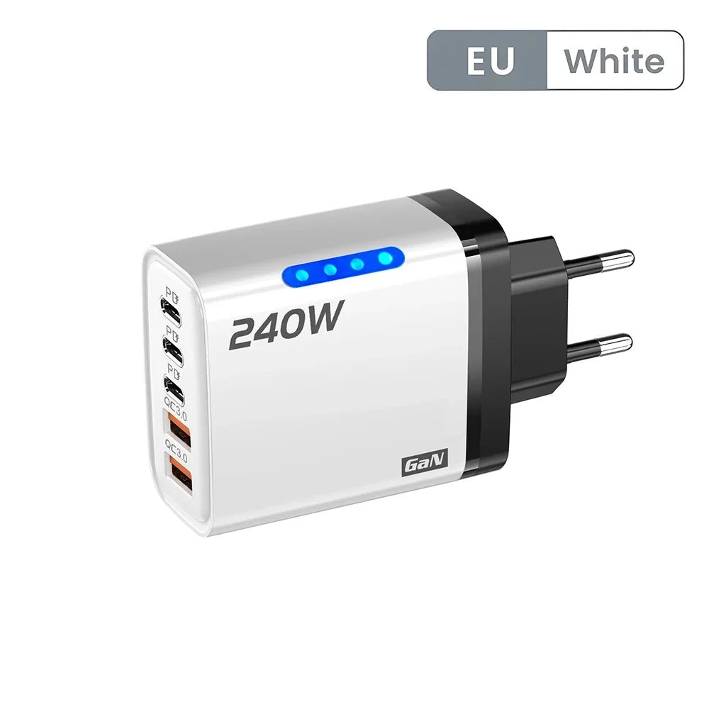 Eway 120W multi-port quick charger with multiple USB and Type-C ports for fast device charging.