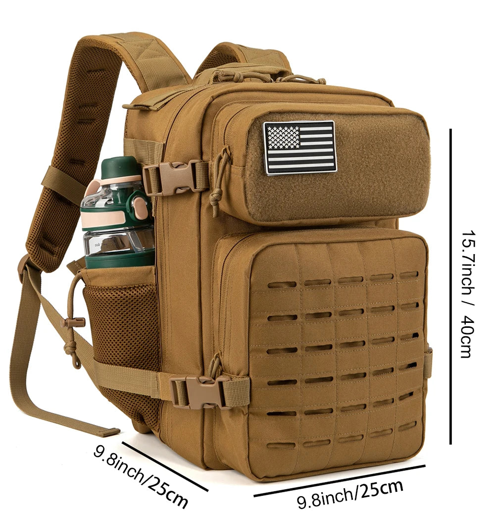 Eway ReFire Gear outdoor backpack with multiple compartments and adjustable straps, designed for outdoor activities and travel.