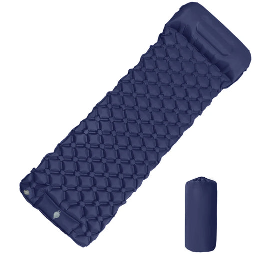 Eway inflatable camping mattress with integrated pump, lightweight and portable for outdoor sleeping comfort.